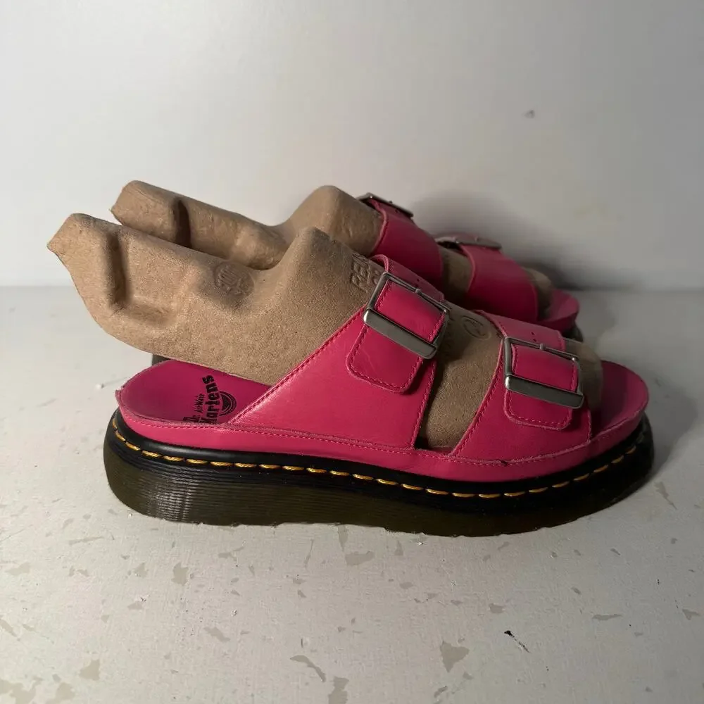 Dr Martens Pink Josef Nubuck Leather Sandals Grunge Goth Womens 8 US Doc Martens